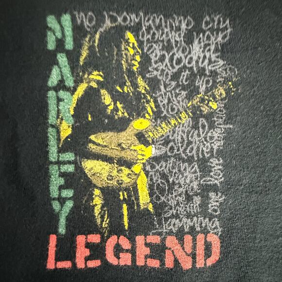 Bob Marley Legend Graphic T-Shirt, Vintage Style, Crazy Shirts Label, Black - Picture 5 of 7